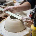 Adam frew demonstrating to the students at Clay College 2018